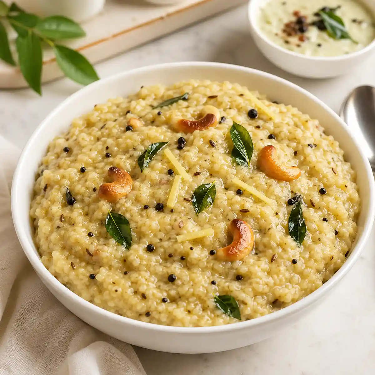 Millet Pongal with Ginger and Pepper — serving suggestion