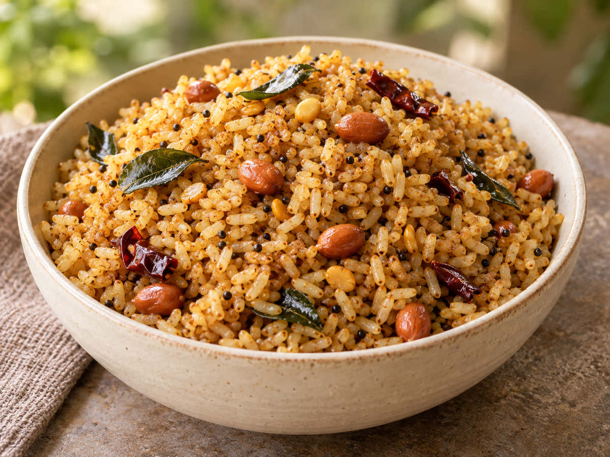 RNR tamarind rice with peanuts curry leaves and toasted dals