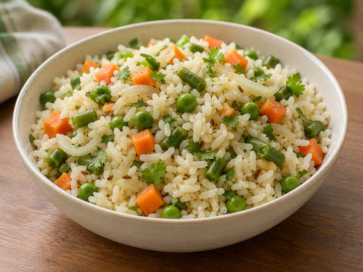RNR vegetable pulao with carrots beans and peas
