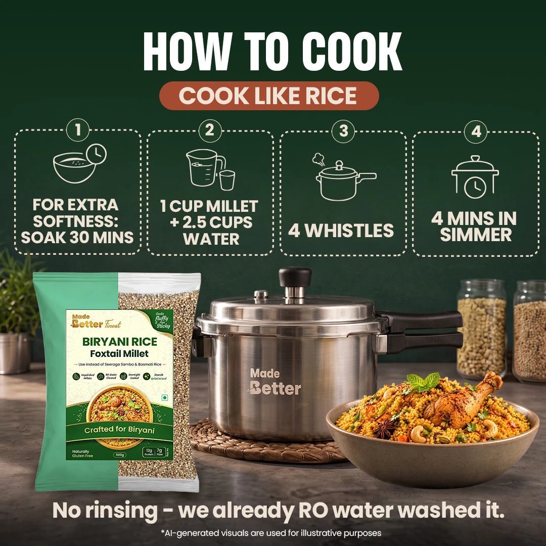 MadeBetter Biryani Millet Rice — foxtail how to cook