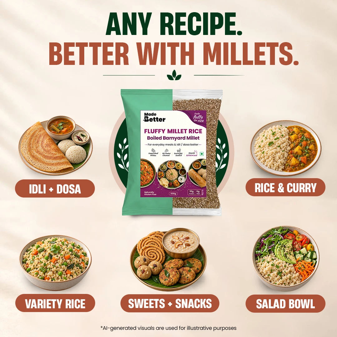 MadeBetter barnyard Fluffy Millet Rice — recipes