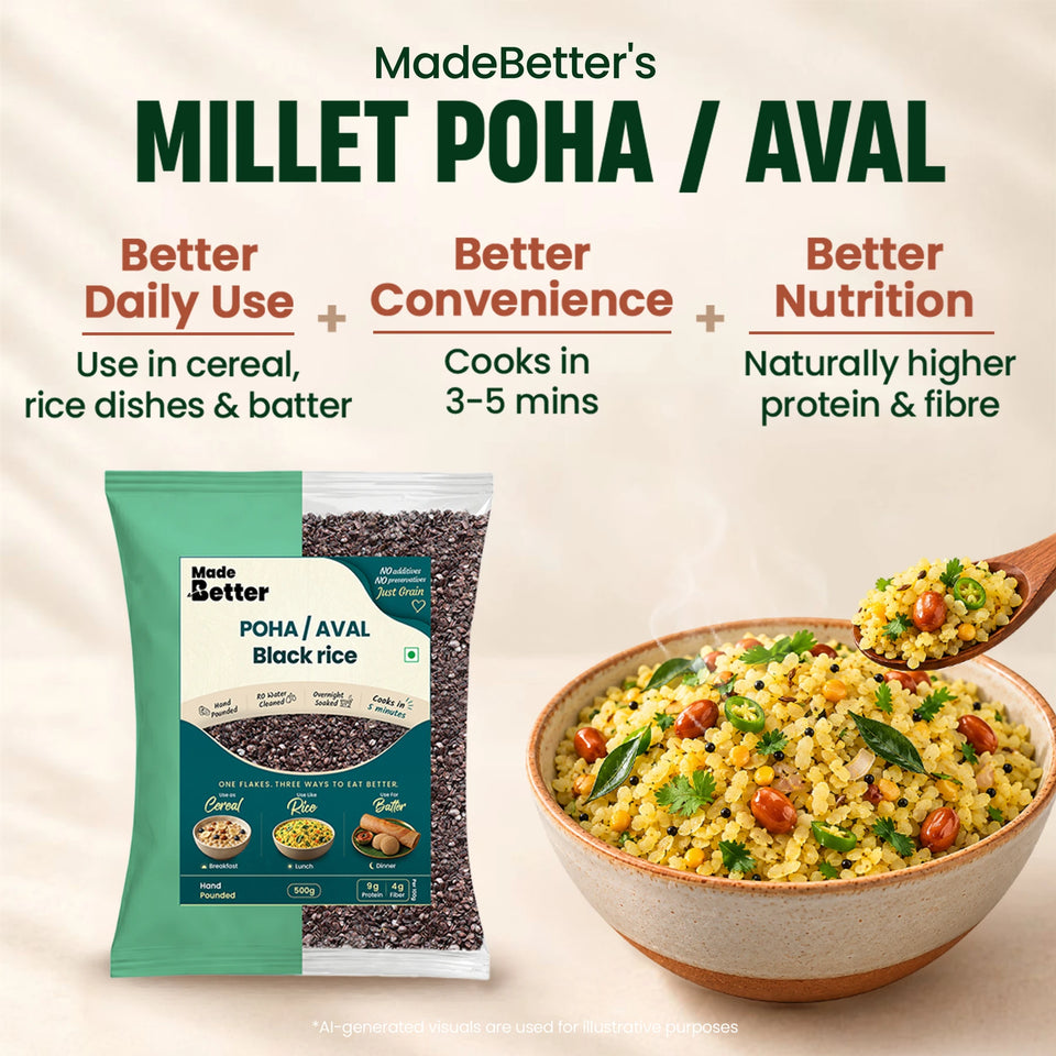 MadeBetter Black Rice Karuppu Kavuni Aval / Poha — overview panel