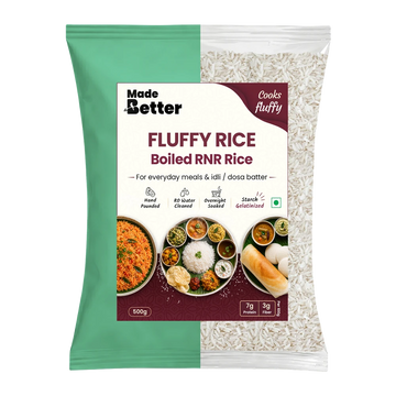 MadeBetter Special Rice — Boiled RNR Rice — original 500 g pouch with transparent background
