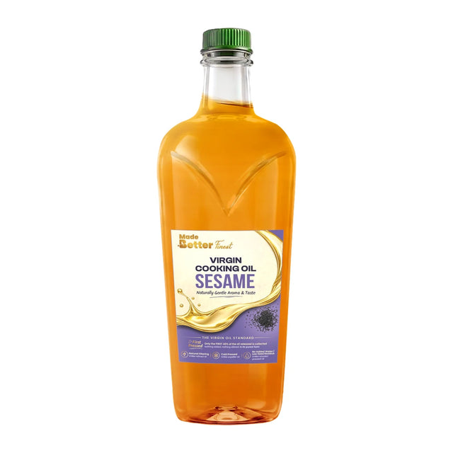 MadeBetter Sesame Virgin Cold-pressed Oil — exact original 500 ml bottle, uniformly sized on white